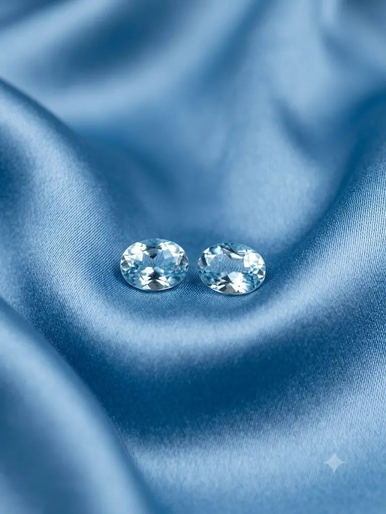 AAA+ Certified Quality Natural Aquamarine, Oval Shaped, lite Blue Colored, Weight 0.29CT.,Dimensions 5x3mm. Refractive Index, Gem242